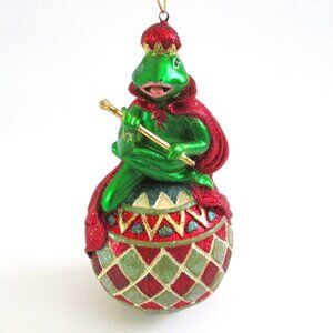 Bronners Frog Ornament King On Ball Christmas Decor 6" Tall